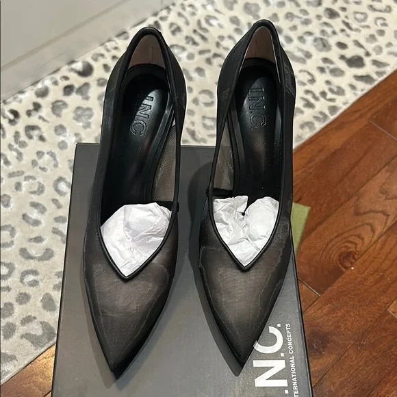 INC International Concepts Women's Black Mesh Heels - Picture 5 of 6